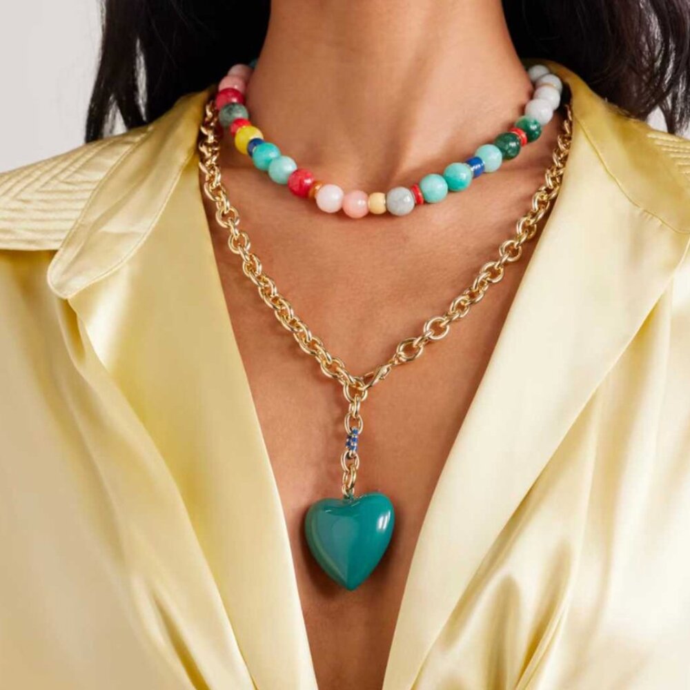 BEST Roxanne Assoulin The Puffy Heart Necklace Forest Green
